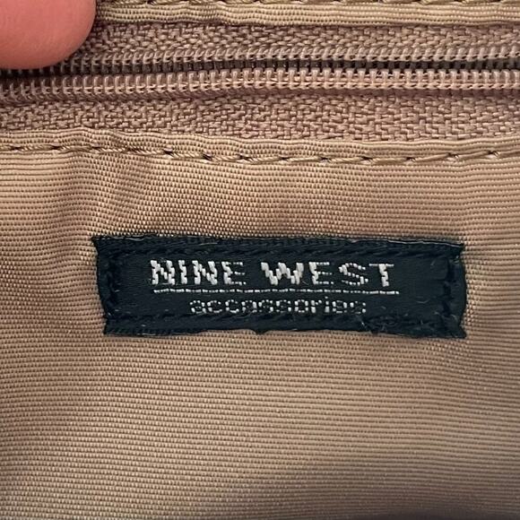 Nine West Geometric Print Blue/Ivory Fabric Mini Bag/Wallet/Purse, Retro, Y2K - Picture 3 of 9